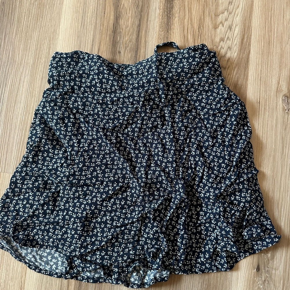 Brandy Melville Navy and White Floral Skirt